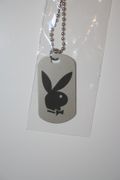 PLAYBOY BUNNY METAL DOG TAG NECKLACE WITH CHAIN ...  NEW