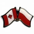 POLAND / CANADA COUNTRY FLAG SMALL METAL FRIENDSHIP LAPEL PIN BADGE POLSKA .. NEW