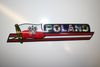 POLAND COUNTRY FLAG LONG METALIC CAR AUTOMOBILE BUMPER STICKER DECAL EMBLEM .. NEW