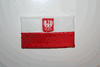POLAND COUNTRY FLAG SMALL IRON ON PATCH CREST BADGE .. POLSKA .. NEW