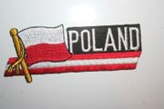 POLAND COUNTRY FLAG WORD IRON ON PATCH CREST BADGE .. NEW