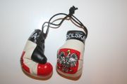 POLAND POLSKA COUNTRY FLAG PAIR OF MINIATURE BOXING GLOVES .. NEW