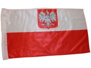 POLAND POLSKA WITH EAGLE 12" X 18" INCHES COUNTRY HIGH QUALITY FLAG WITH SLEAVE WITHOUT STICK .. FIFA SOCCER WORLD CUP .. NEW