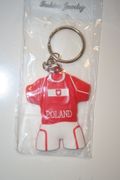 POLAND RED SOCCER JERSEY KEYCHAIN .... FIFA WORLD CUP FOOTBALL ... NEW