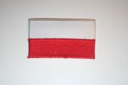 POLAND SMALL COUNTRY FLAG IRON ON EMBROIDERED PATCH CREST BADGE ... WITHOUT EAGLE .. NEW