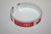 POLAND WHITE COUNTRY FLAG FLEXIBLE C' BRACELET WRISTBAND ..POLSKA ...NEW