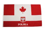 POLAND WITH EAGLE  / CANADA 3' X 5' FEET NATIONAL COUNTRY FLAG