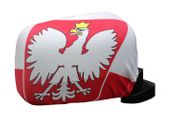POLAND WITH EAGLE COUNTRY FLAG CAR SIDE MIRROR COVERS , 2 IN A PACK