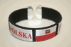 POLSKA BLACK SUPER THICK COUNTRY FLAG FLEXIBLE BRACELET WRISTBAND .. NEW