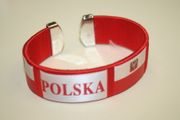 POLSKA RED SUPER THICK COUNTRY FLAG FLEXIBLE BRACELET WRISTBAND .. POLAND ... NEW