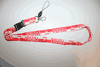POLSKA RED & WHITE STRIPED LANYARD KEYCHAIN  ... POLAND .. NEW