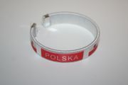 POLSKA WHITE COUNTRY FLAG FLEXIBLE C BRACELET WRISTBAND ... POLAND ... NEW
