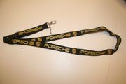 PORSCHE BLACK HIGH QUALITY SPORTS CAR LANYARD KEYCHAIN PASSHOLDER ... NEW