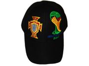 PORTUGAL BLACK FPF LOGO EMBOSSED HAT CAP .. FIFA SOCCER WORLD CUP BRASIL 2014 .. NEW