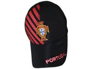 PORTUGAL BLACK WITH RED STRIPES FPF LOGO FLEXFIT HAT CAP .. FIFA SOCCER WORLD CUP .. NEW