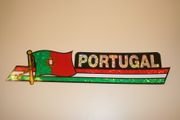 PORTUGAL COUNTRY FLAG METALIC BUMPER STICKER FIFA WORLD CUP SOCCER...NEW
