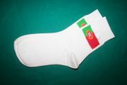 PORTUGAL COUNTRY FLAG PAIR OF MENS WHITE HIGH QUALITY DRESS SOCKS .. SIZE 10- 13 ... NEW IN PACKAGE 