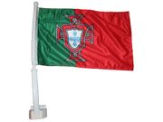 PORTUGAL GREEN RED FPF LOGO 12" X 18" INCHES HEAVY DUTY  FLAG WITH STICK .. FIFA SOCCER WORLD CUP .. NEW