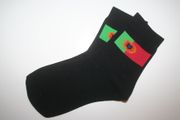 PORTUGAL PAIR OF BLACK COUNTRY FLAG HIGH QUALITY DRESS SOCKS .. 2 SIZES AVAILABLE ..  MEN'S & WOMEN'S .. NEW IN PACKAGE