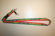 PORTUGAL RED AND GREEN STRIPED SOCCER BALL LANYARD KEYCHAIN PASSHOLDER...HOT HOT