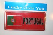 PORTUGAL RED COUNTRY FLAG SMALL LICENSE PLATE STICKER NEW