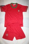PORTUGAL RED KIDS YOUTHS EURO CUP 2012 SOCCER FOOTBALL JERSEY KIT WITH SHORTS .. NEW