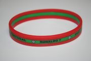 PORTUGAL RONALDO 7 RED AND GREEN LAYERED SILICONE BRACELET WRISTBAND .. FIFA WORLD CUP SOCCER FOOTBALL.. NEW