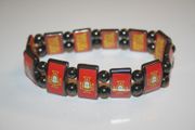 PORTUGAL SANTA MARIA SOCCER FOOTBALL METAL FLEXIBLE DOUBLE SIDED BRACELET ... FIFA WORLD CUP ... NEW