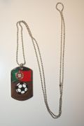 PORTUGAL SUPER THICK SOCCER FOOTBALL DOG TAG NECKLACE .. FIFA WORLD CUP ... NEW