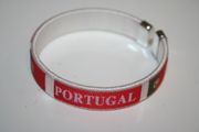PORTUGAL WHITE COUNTRY FLAG FLEXIBLE BRACELET WRISTBAND ... FIFA WORLD CUP SOCCER FOOTBALL .. NEW