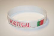 PORTUGAL WHITE SOCCER FOOTBALL SILICONE BRACELETS...ADULT...NEW