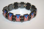 PUERTO RICO COUNTRY FLAG METAL SPORTS BRACELET WRISTBAND .. NEW
