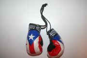 PUERTO RICO COUNTRY FLAG PAIR OF MINIATURE BOXING GLOVE FOR CAR .. NEW
