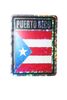 PUERTO RICO SQUARE COUNTRY FLAG METALLIC BUMPER STICKER DECAL .. SIZE 3" X 4" INCHES .. NEW