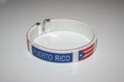 PUERTO RICO WHITE COUNTRY FLAG FLEXIBLE METAL NYLON BRACELET ... NEW