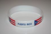 PUERTO RICO WHITE COUNTRY FLAG  SILICONE BRACELET WRISTBAND ... NEW