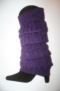 PURPLE PAIR OF LADIES LEG WARMERS LEGGINGS BY ANGELINE .. ONE SIZE FITS ALL .. NEW