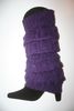 PURPLE PAIR OF LADIES LEG WARMERS LEGGINGS BY ANGELINE .. ONE SIZE FITS ALL .. NEW