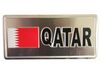 QATAR COUNTRY FLAG SMALL SILVER METAL LICENSE PLATE STICKER DECAL EMBLEM .. NEW