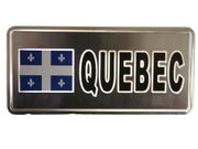 QUEBEC COUNTRY FLAG SILVER SMALL METALLIC LICENSE PLATE DECAL STICKER EMBLEM ...