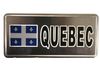 QUEBEC COUNTRY FLAG SILVER SMALL METALLIC LICENSE PLATE DECAL STICKER EMBLEM ...