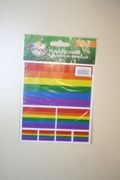 RAINBOW GAY & LESBIAN PRIDE FLAG COLLECTION OF 7 DIFFERENT SIZE STICKERS .. NEW
