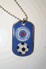 RANGERS FOOTBALL CLUB BLUE SOCCER DOG TAG NECKLACE ... NEW