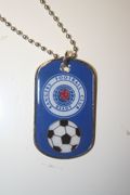 RANGERS FOOTBALL CLUB BLUE SOCCER DOG TAG NECKLACE ... NEW