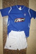 RANGERS FOOTBALL CLUB BLUE SOCCER JERSEY WITH WHITE SHORTS .. NEW 