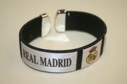 REAL MADRID BLACK SUPER THICK FLEXIBLE BRACELET WRISTBAND .. FOOTBALL SOCCER CLUB .. NEW