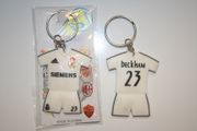 REAL MADRID FC FOOTBALL CLUB BECKHAM #23 SOCCER JERSEY KEYCHAIN ... NEW