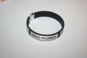 REAL MADRID FC FOOTBALL CLUB SOCCER BLACK C BRACELET WRISTBAND .. NEW