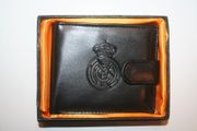 REAL MADRID FOOTBALL CLUB BLACK LEATHER WALLET .. SOCCER .. NEW