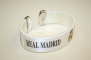 REAL MADRID WHITE SUPER THICK FLEXIBLE BRACELET WRISTBAND .. FOOTBALL SOCCER CLUB .. NEW